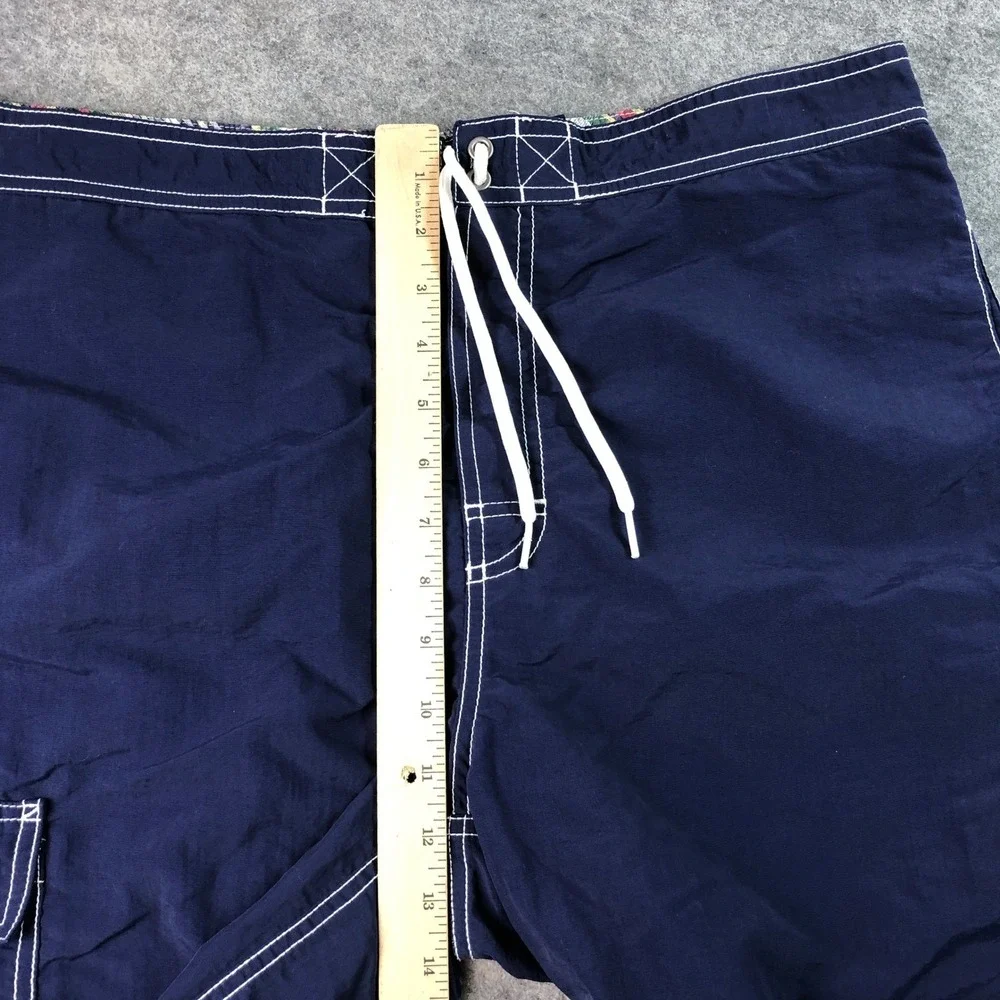 Polo Ralph Lauren Swim Trunks Mens Med Navy Blue Pony Logo Cargo Pocket Classic